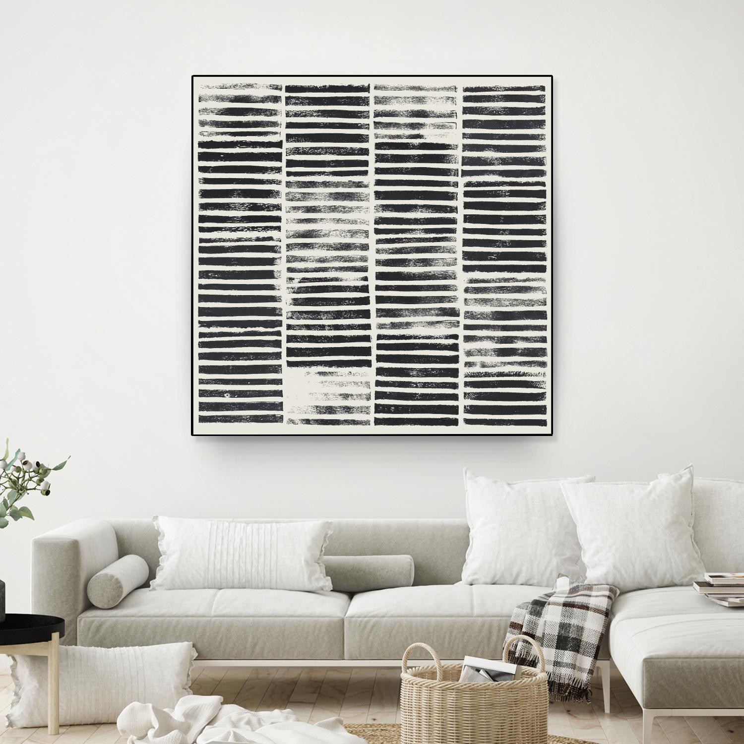 Stripe Block Prints I by Grace Popp on GIANT ART - black abstract