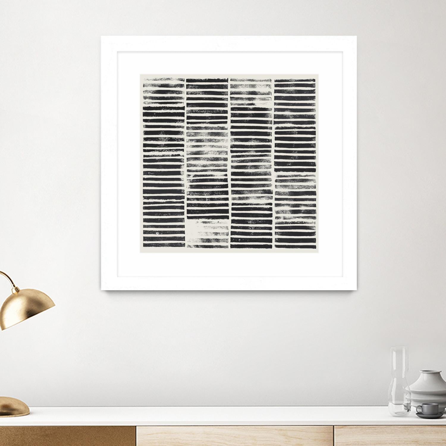 Stripe Block Prints I by Grace Popp on GIANT ART - black abstract