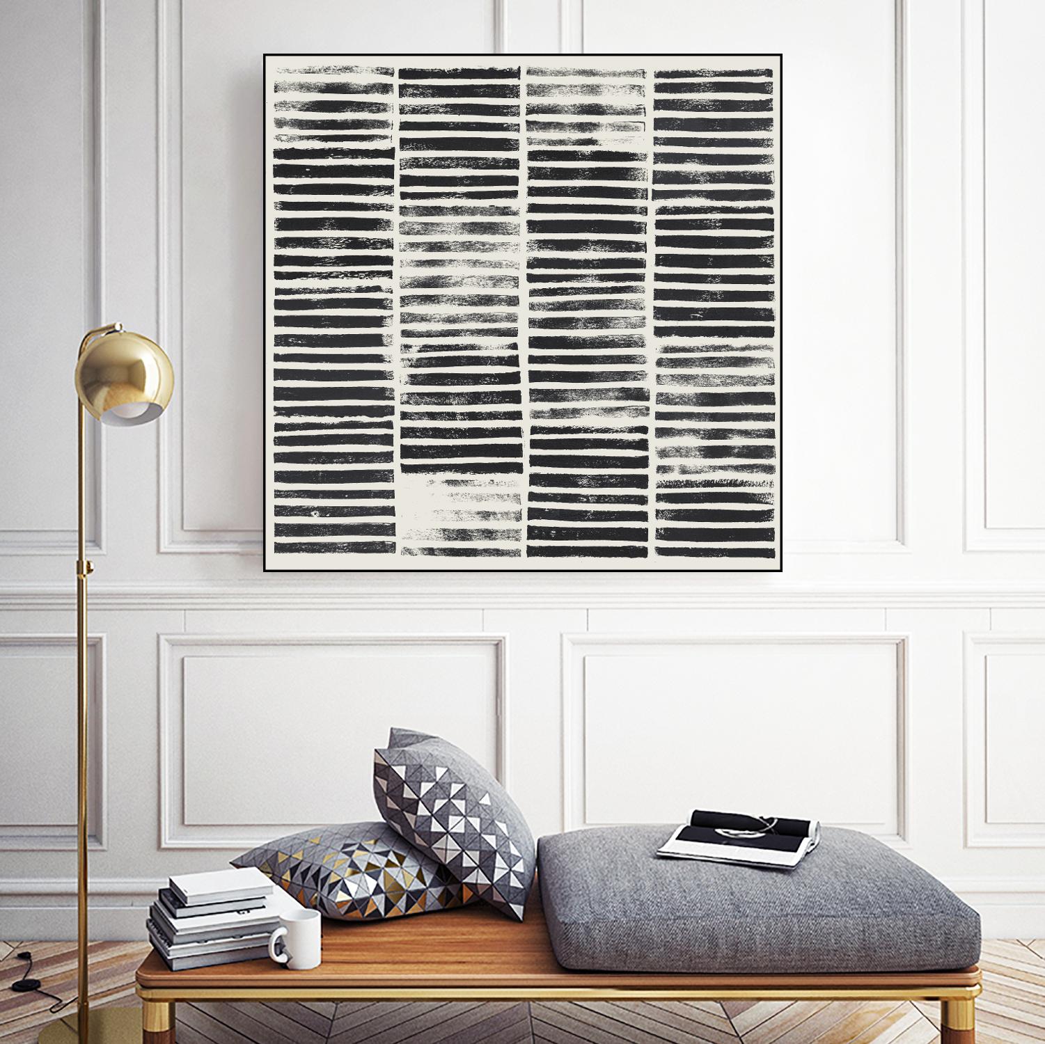 Stripe Block Prints I by Grace Popp on GIANT ART - black abstract