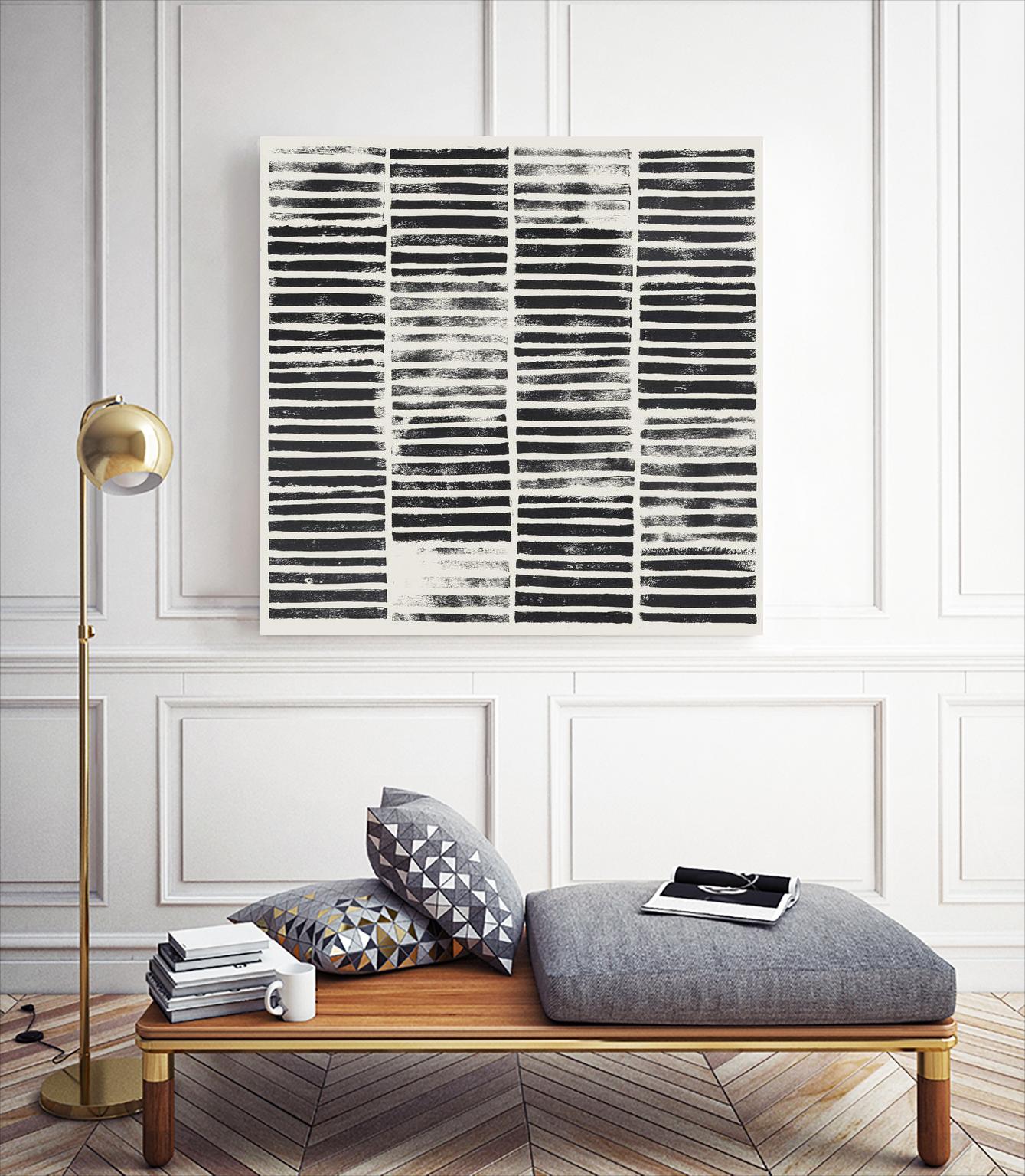 Stripe Block Prints I by Grace Popp on GIANT ART - black abstract