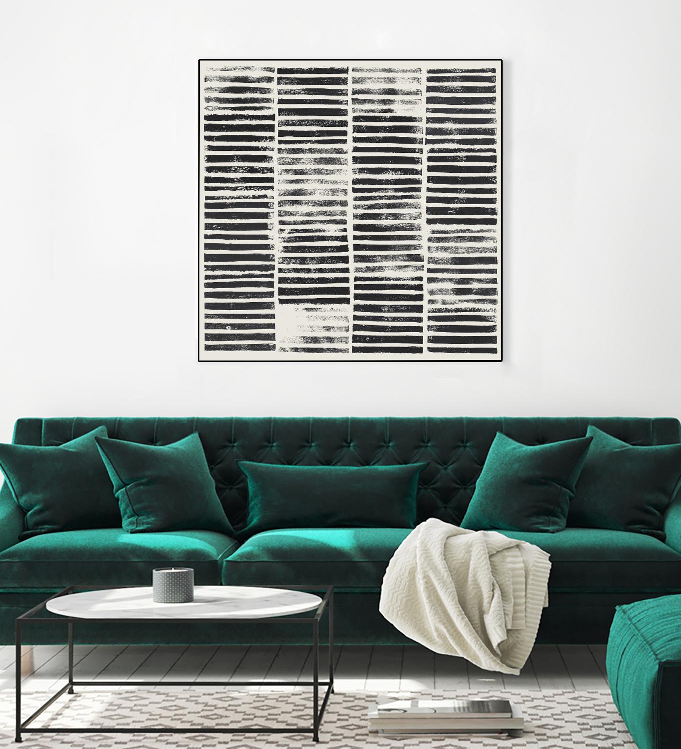 Stripe Block Prints I by Grace Popp on GIANT ART - black abstract