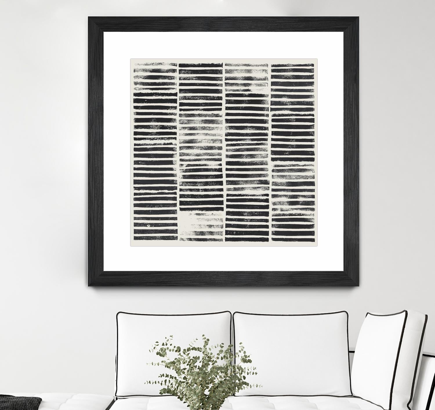 Stripe Block Prints I by Grace Popp on GIANT ART - black abstract