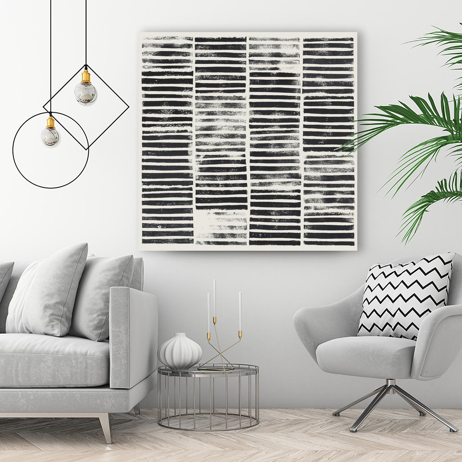 Stripe Block Prints I by Grace Popp on GIANT ART - black abstract