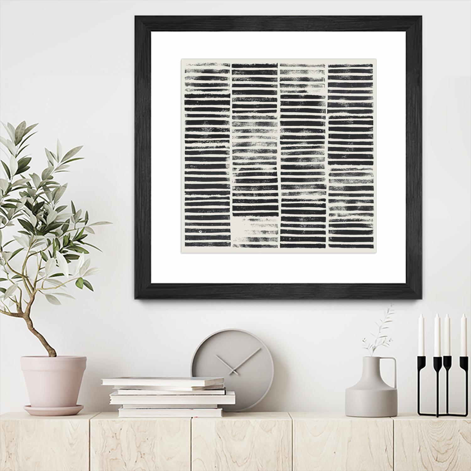 Stripe Block Prints I by Grace Popp on GIANT ART - black abstract