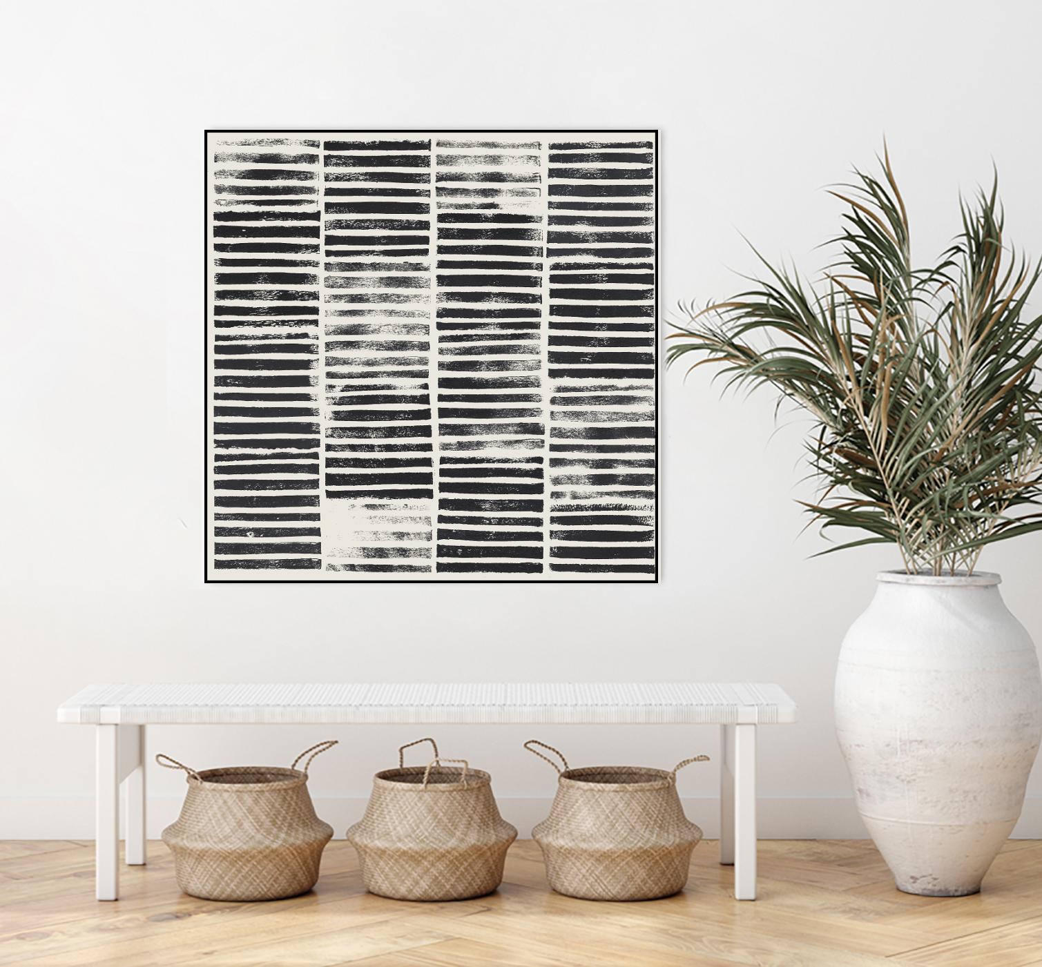 Stripe Block Prints I by Grace Popp on GIANT ART - black abstract