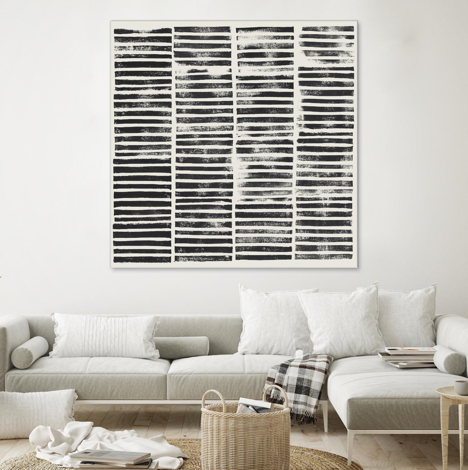 Stripe Block Prints II by Grace Popp on GIANT ART - black abstract