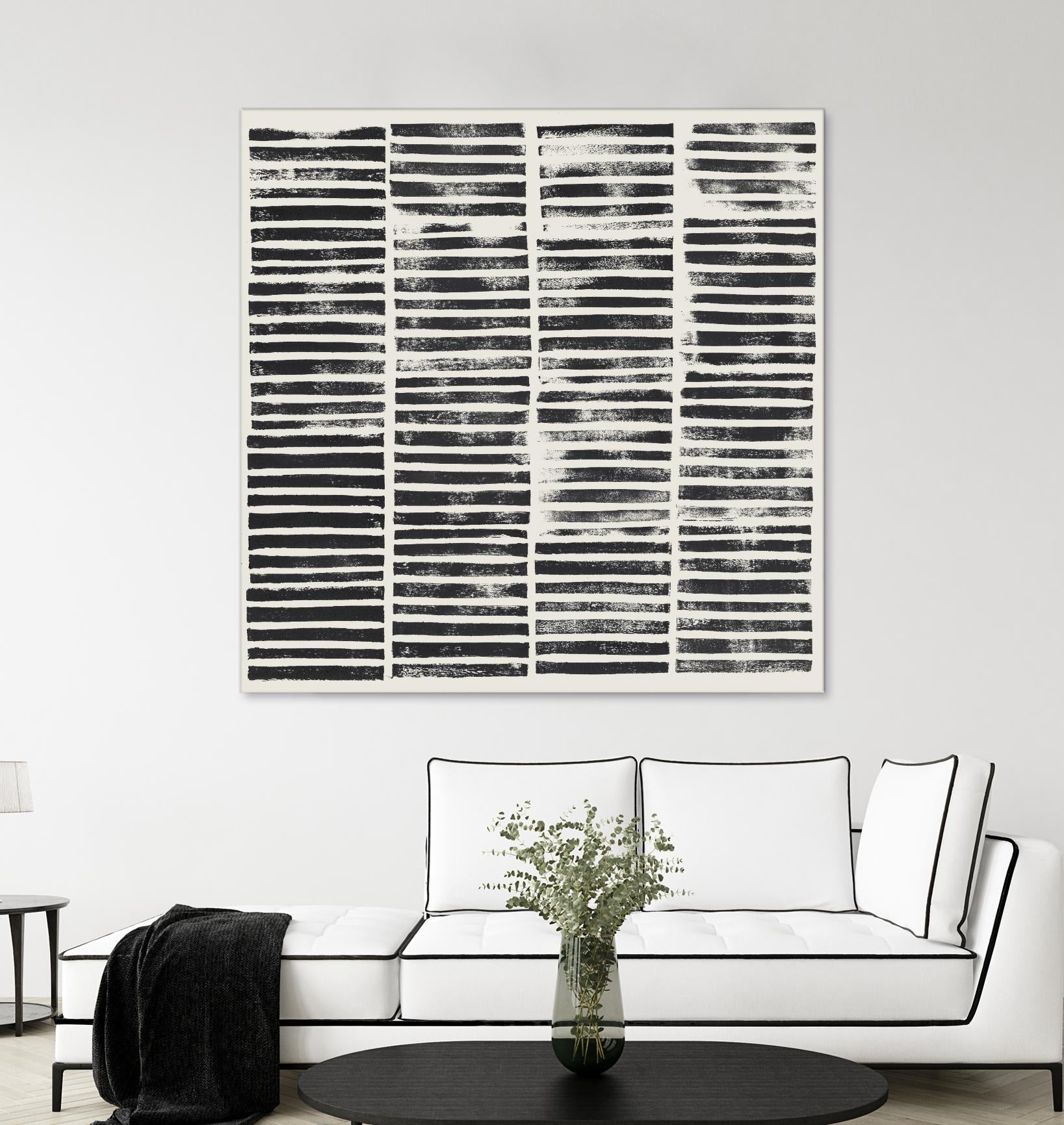 Stripe Block Prints II by Grace Popp on GIANT ART - black abstract