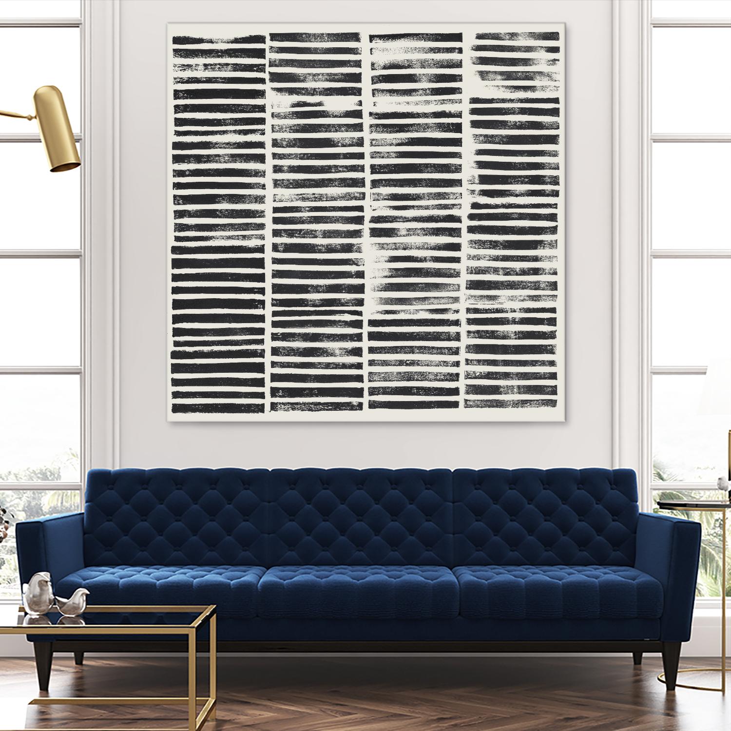 Stripe Block Prints II by Grace Popp on GIANT ART - black abstract