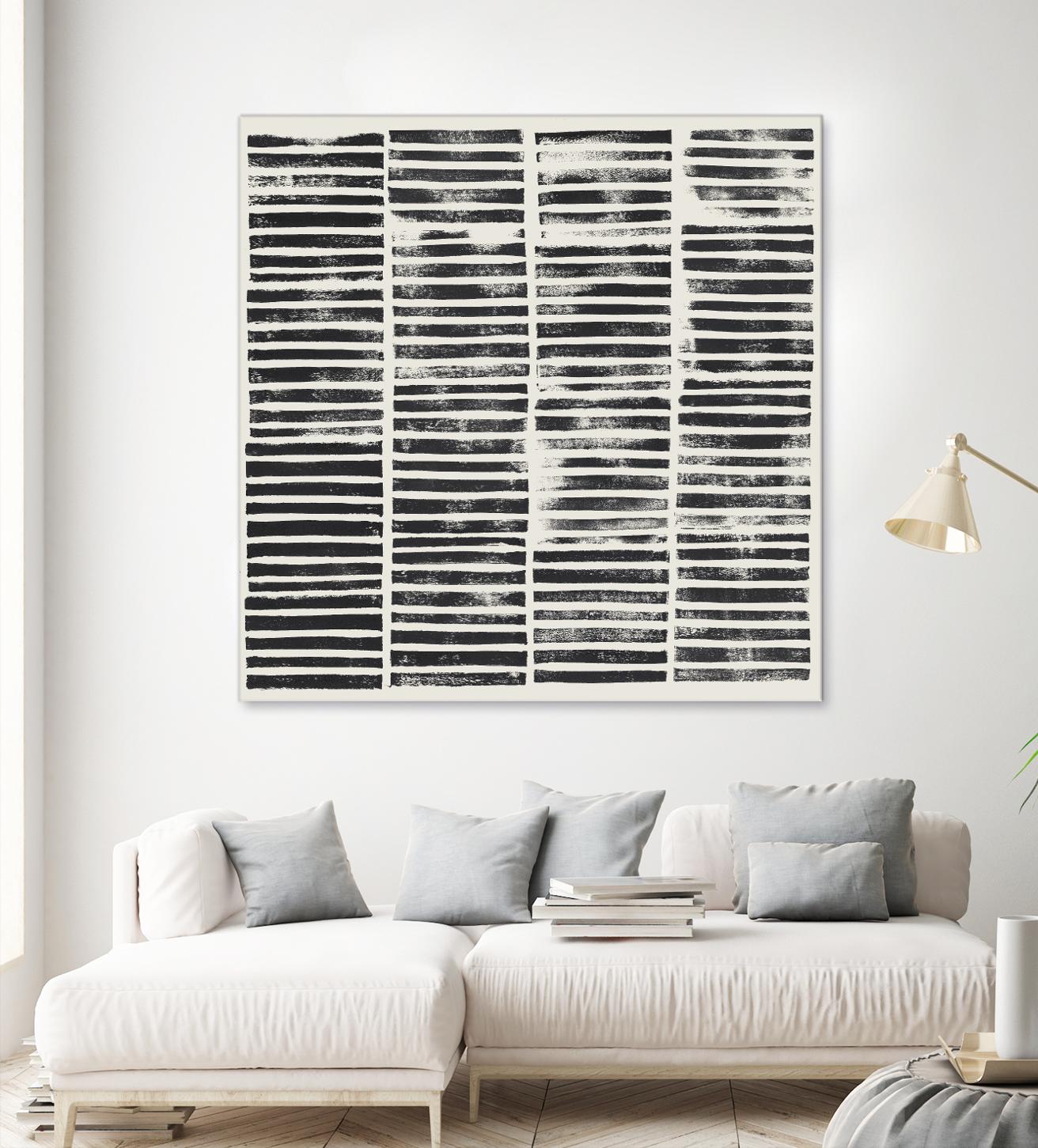 Stripe Block Prints II by Grace Popp on GIANT ART - black abstract