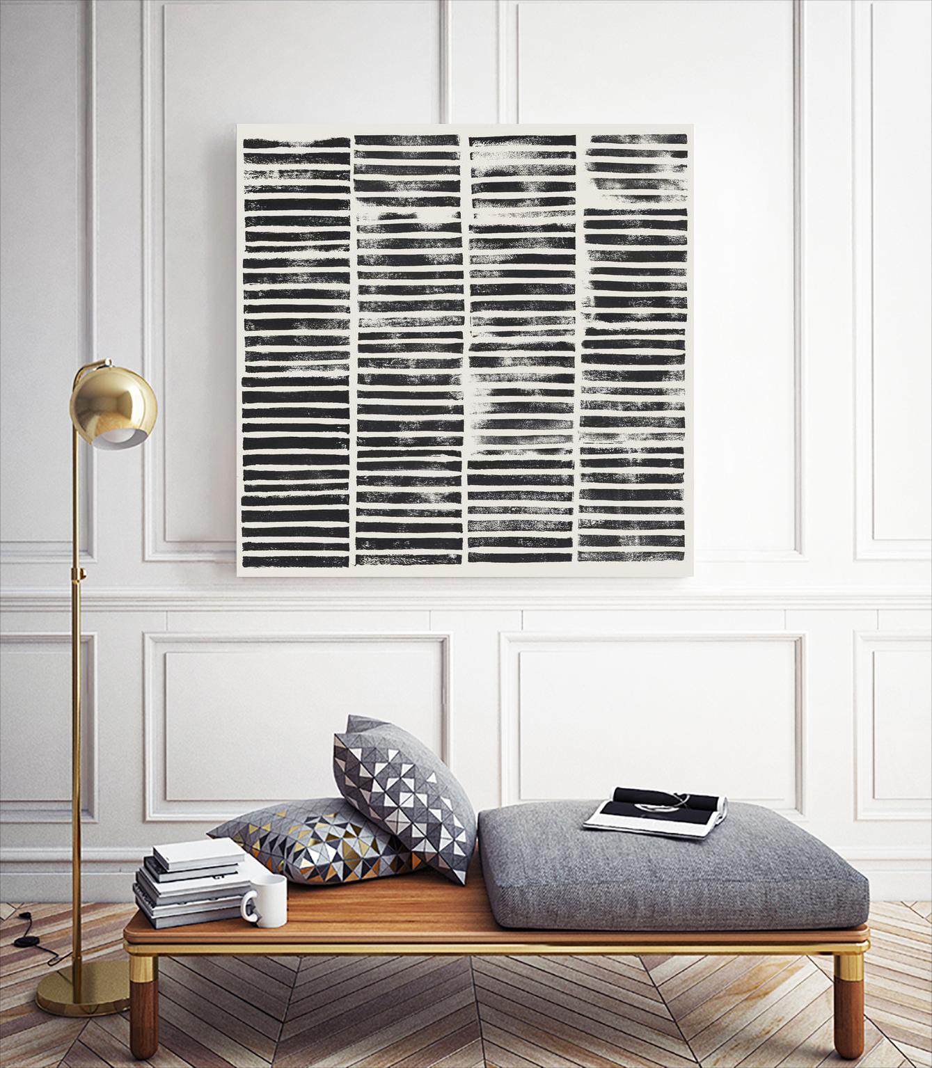 Stripe Block Prints II by Grace Popp on GIANT ART - black abstract