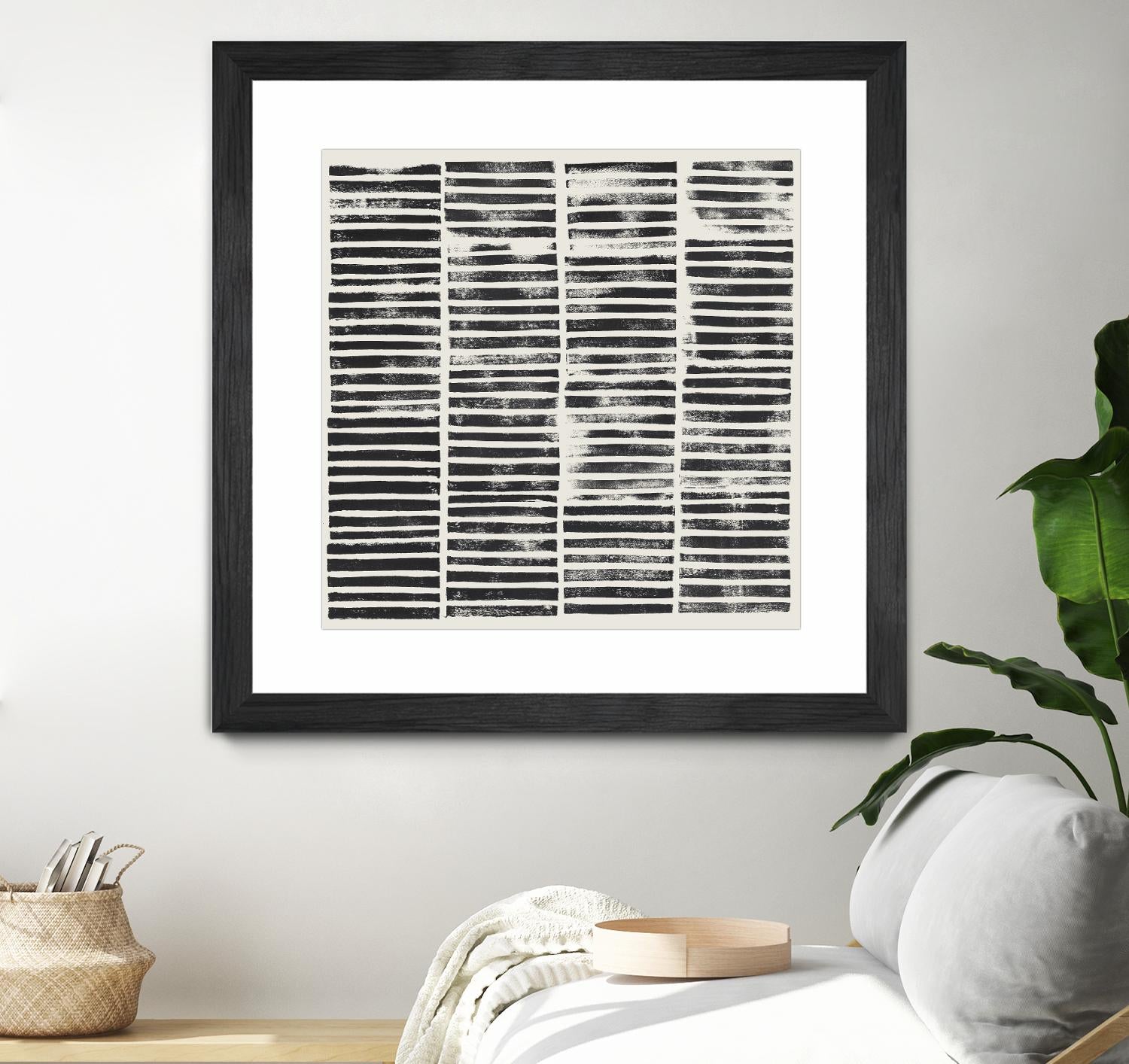 Stripe Block Prints II by Grace Popp on GIANT ART - black abstract