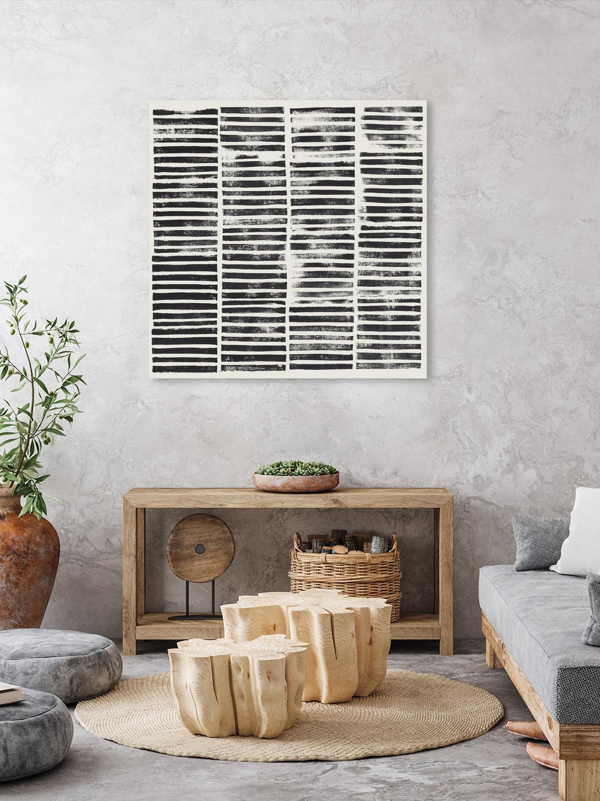 Stripe Block Prints II by Grace Popp on GIANT ART - black abstract