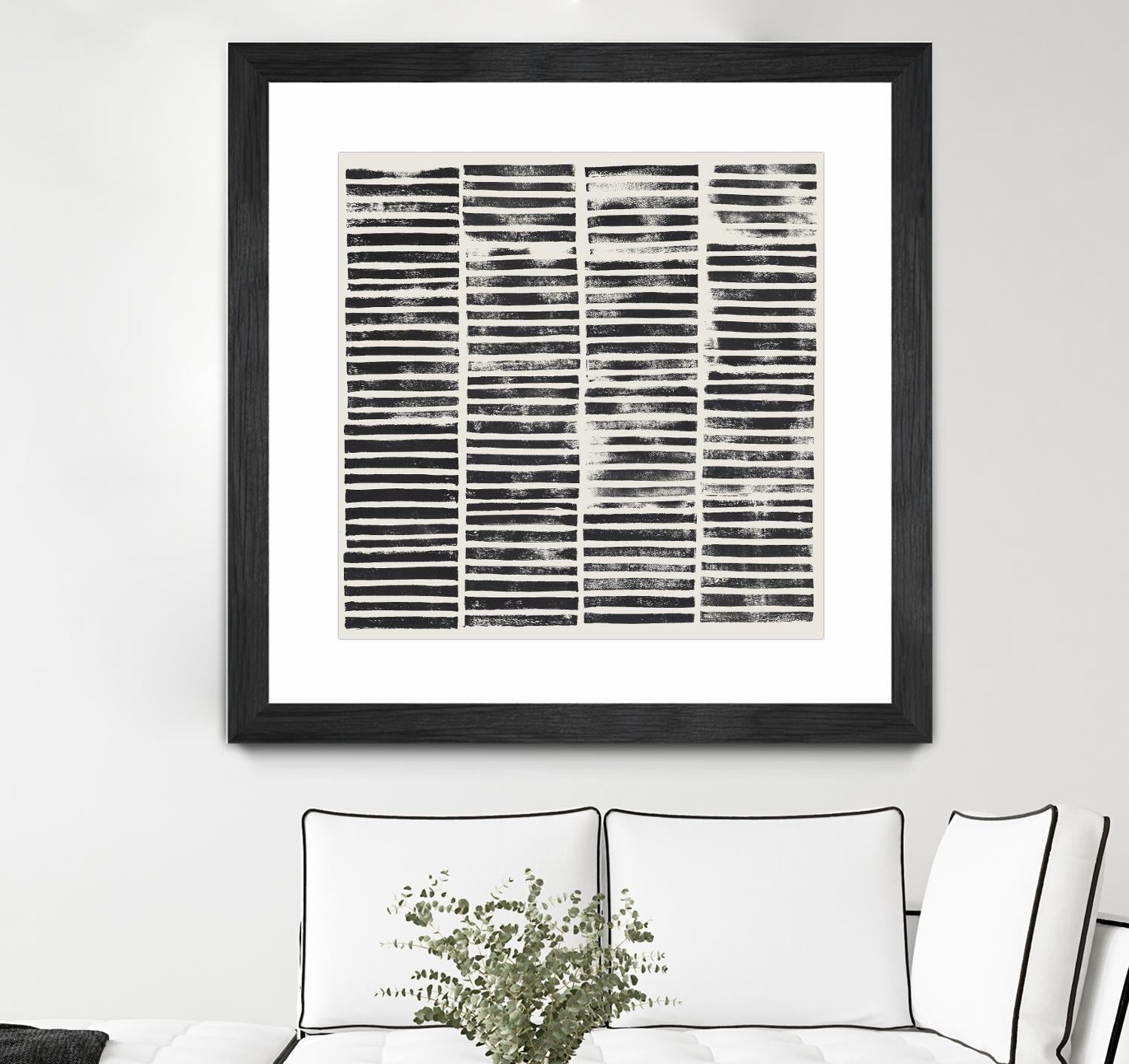 Stripe Block Prints II by Grace Popp on GIANT ART - black abstract