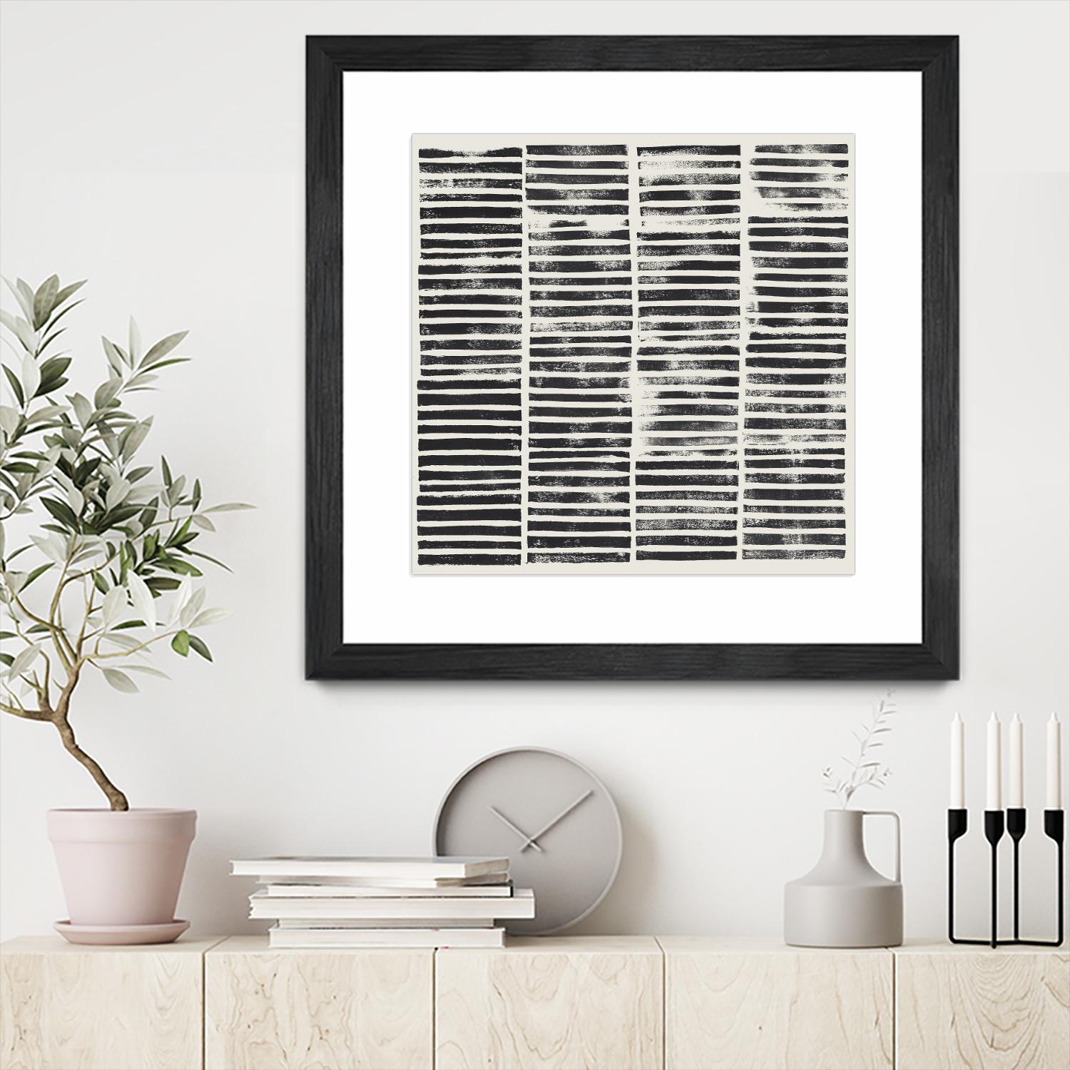 Stripe Block Prints II by Grace Popp on GIANT ART - black abstract
