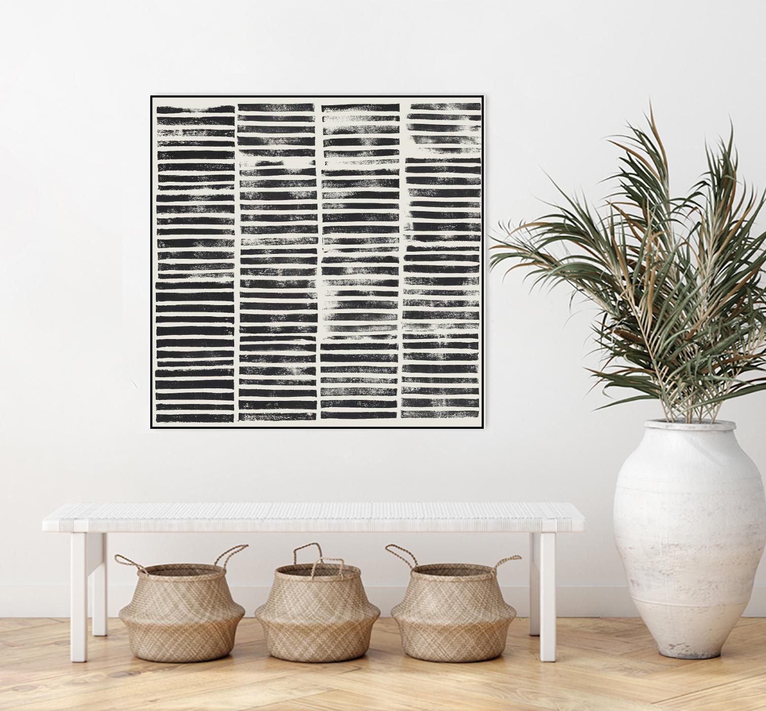 Stripe Block Prints II by Grace Popp on GIANT ART - black abstract