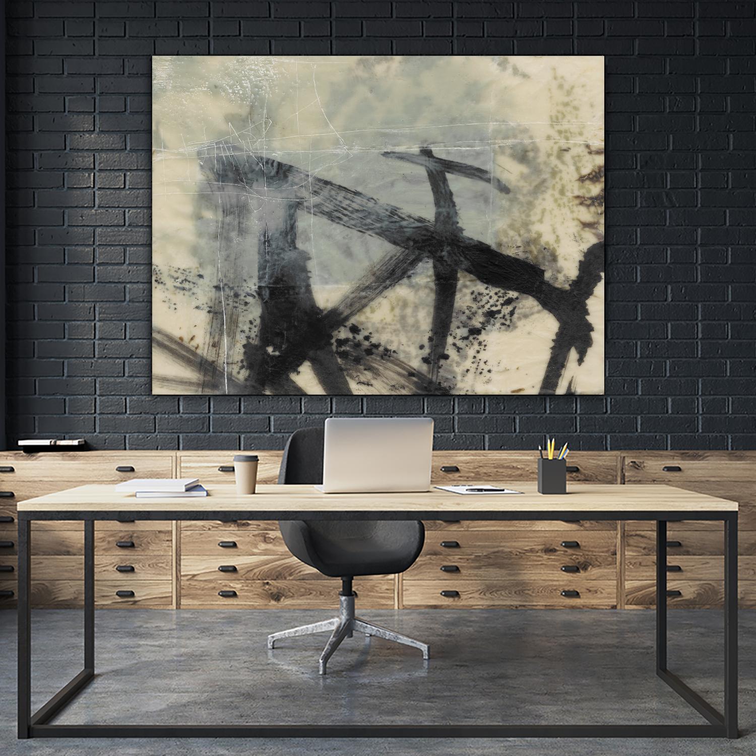 Sumi-e and Wax I by Jennifer Goldberger on GIANT ART - abstract