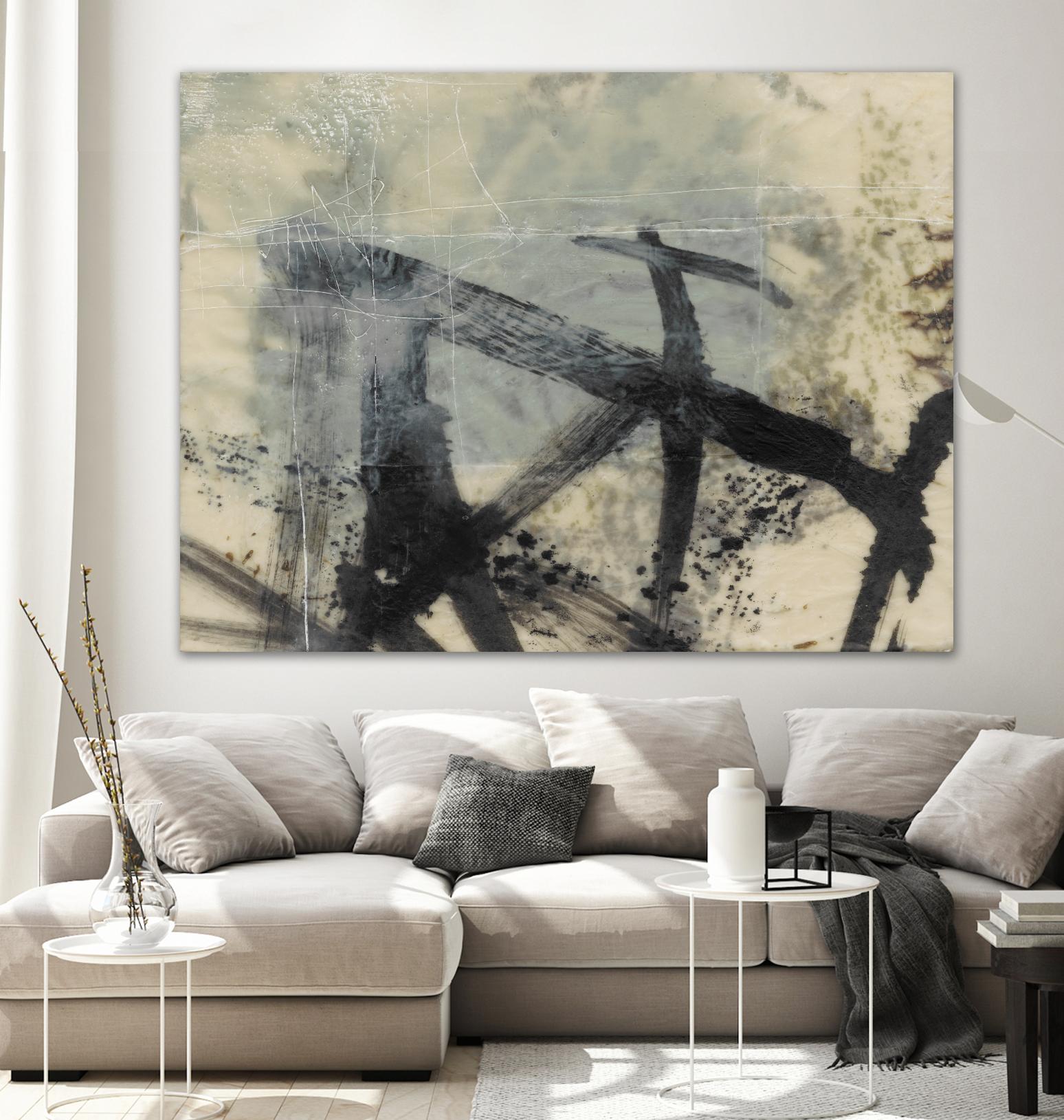 Sumi-e and Wax I by Jennifer Goldberger on GIANT ART - abstract