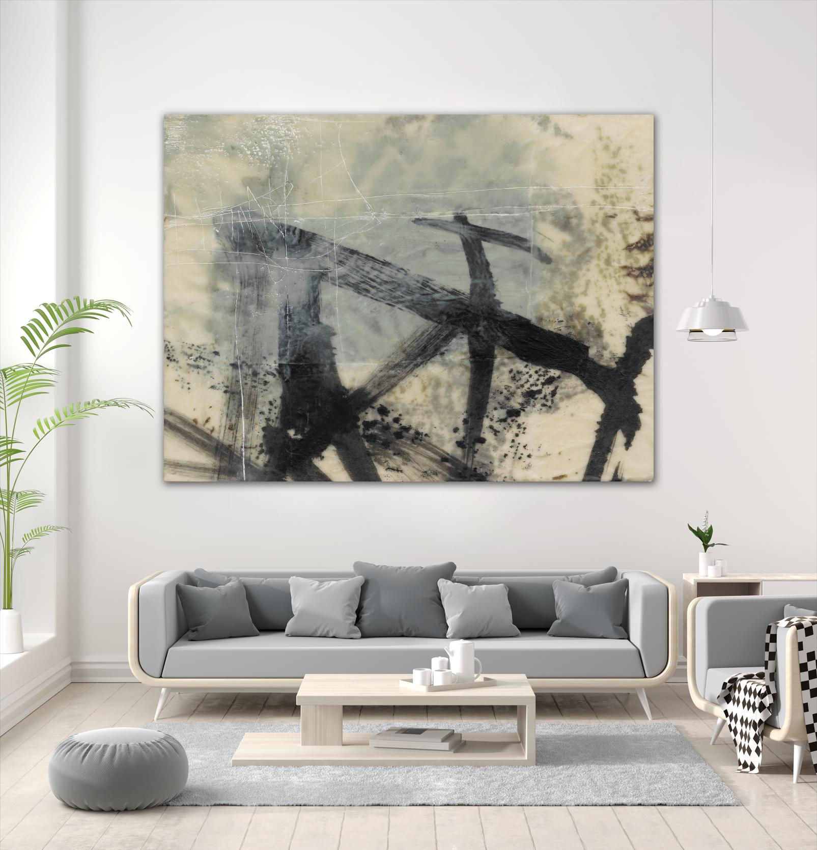 Sumi-e and Wax I by Jennifer Goldberger on GIANT ART - abstract