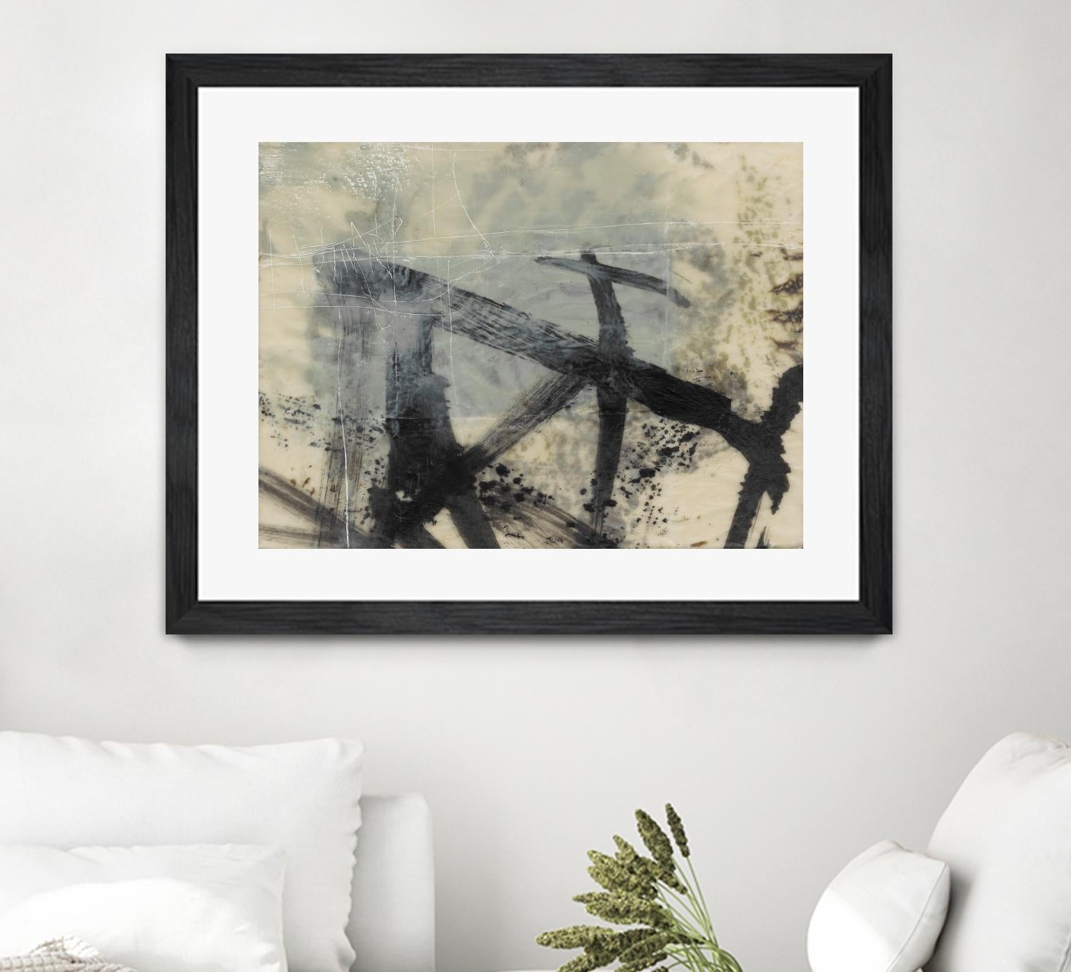 Sumi-e and Wax I by Jennifer Goldberger on GIANT ART - abstract