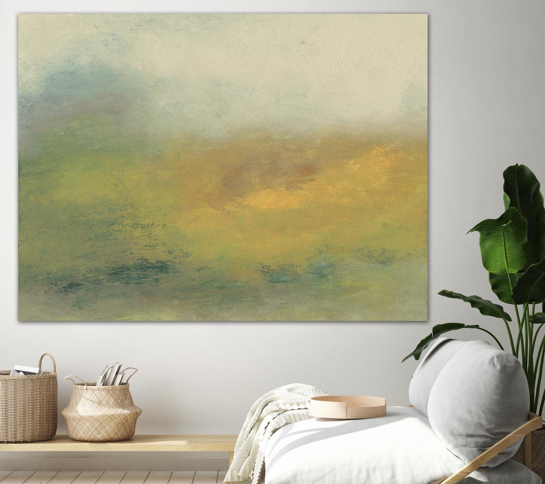 Hillside I by Sharon Gordon on GIANT ART - green sea scene