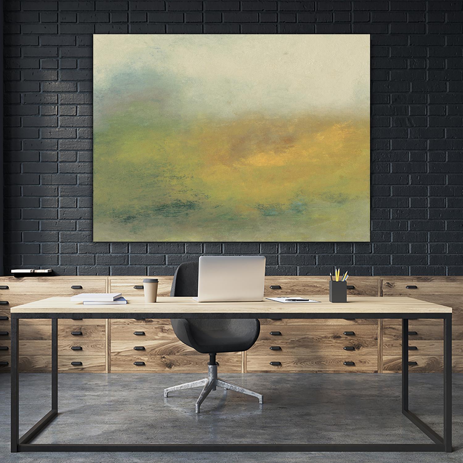 Hillside I by Sharon Gordon on GIANT ART - green sea scene