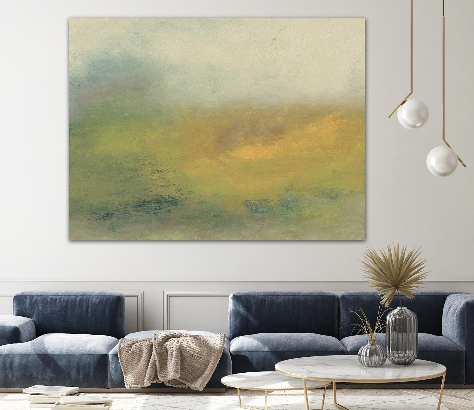 Hillside I by Sharon Gordon on GIANT ART - green sea scene