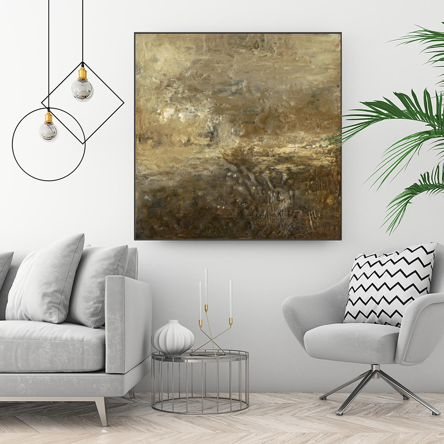 Quiet Marsh II by Sharon Gordon on GIANT ART - brown abstract