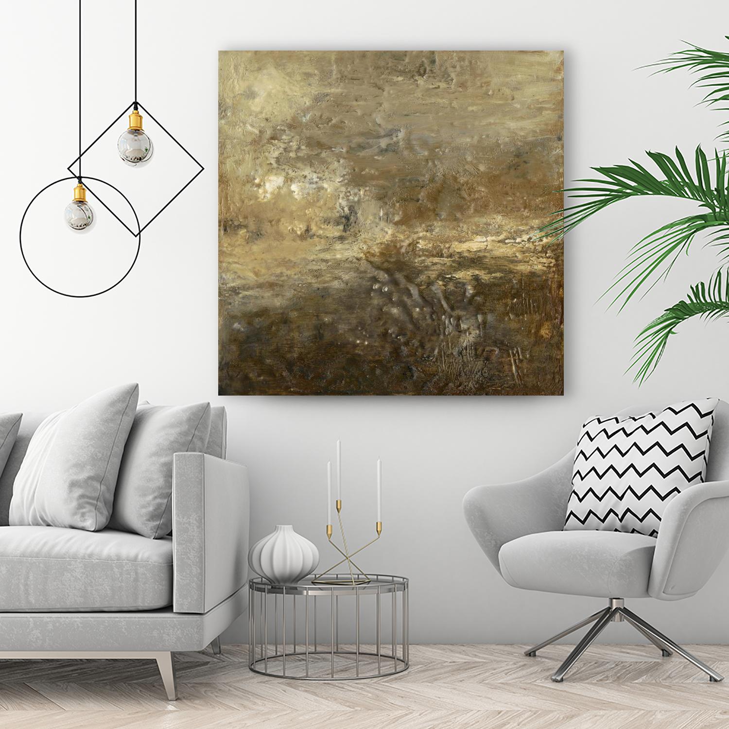 Quiet Marsh II by Sharon Gordon on GIANT ART - brown abstract