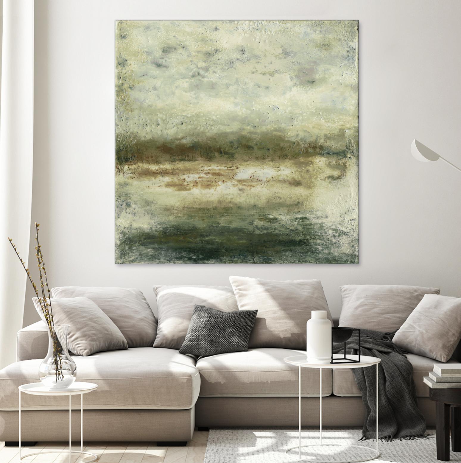 Quiet Marsh IV by Sharon Gordon on GIANT ART - green abstract