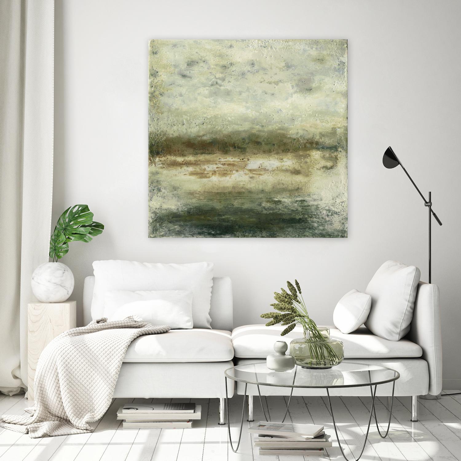 Quiet Marsh IV by Sharon Gordon on GIANT ART - green abstract