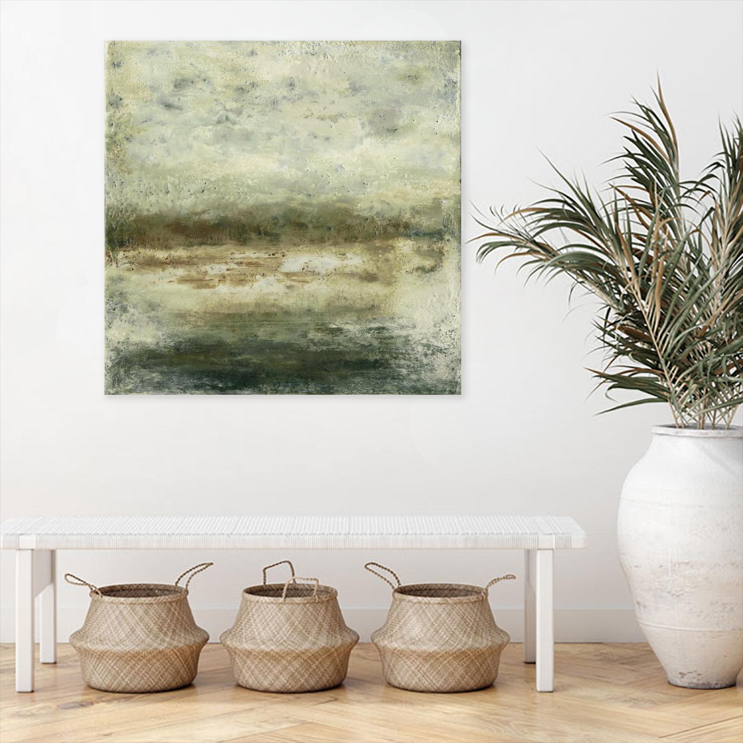 Quiet Marsh IV by Sharon Gordon on GIANT ART - green abstract