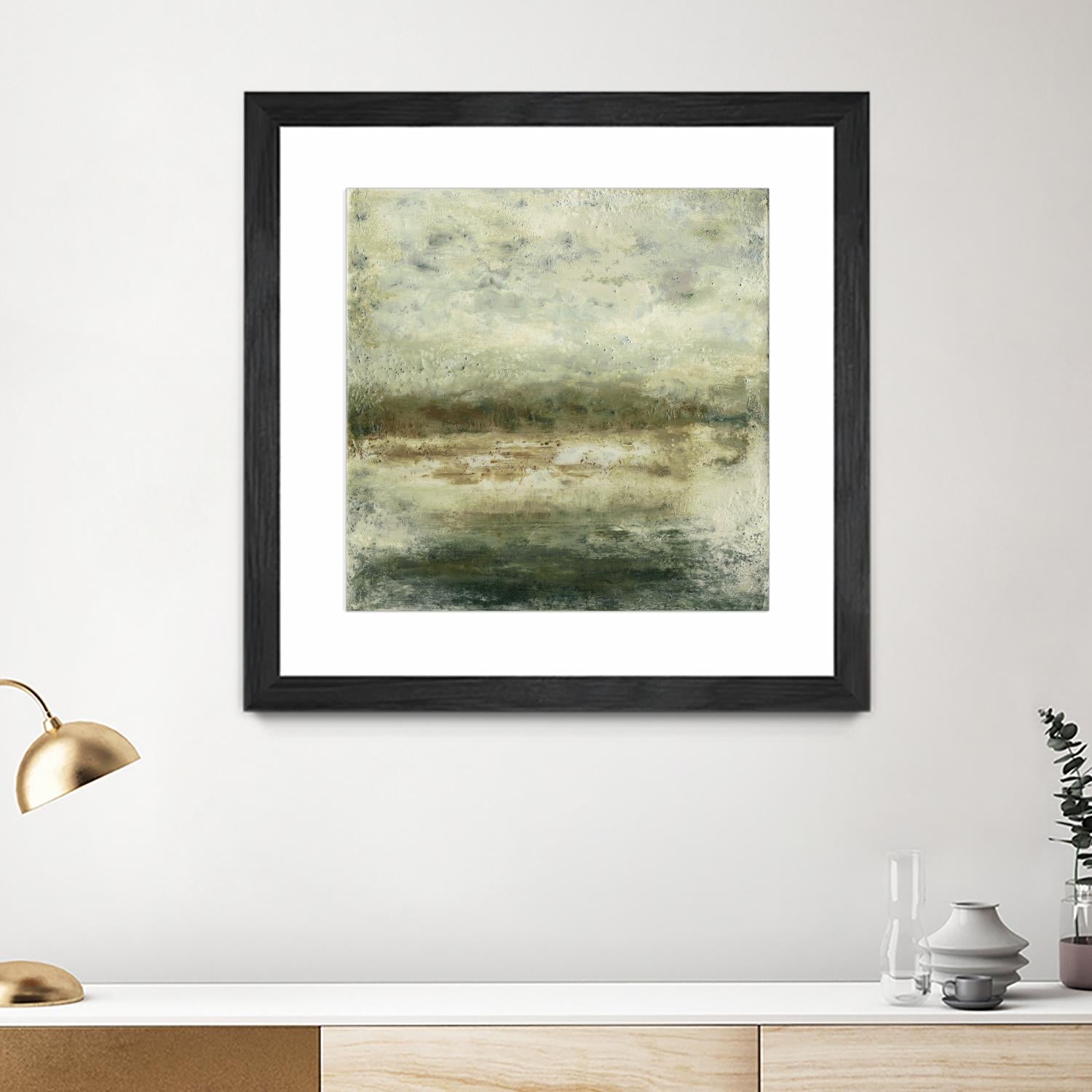 Quiet Marsh IV by Sharon Gordon on GIANT ART - green abstract