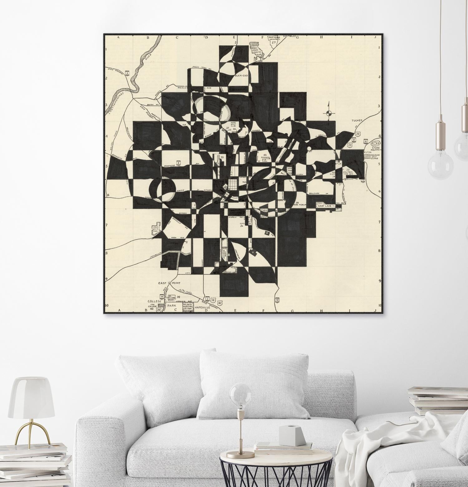 Modern Map of Atlanta by Nikki Galapon on GIANT ART - maps & flags