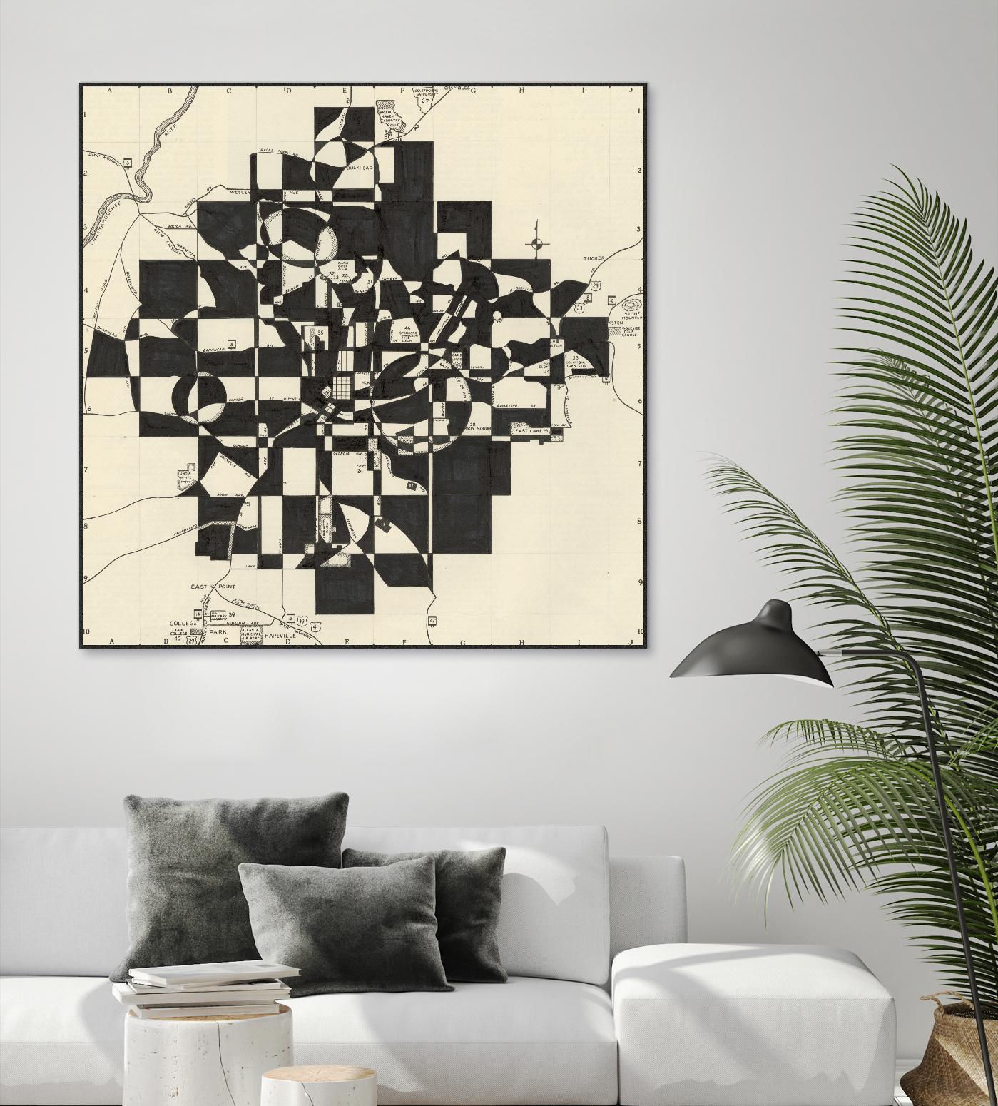 Modern Map of Atlanta by Nikki Galapon on GIANT ART - maps & flags