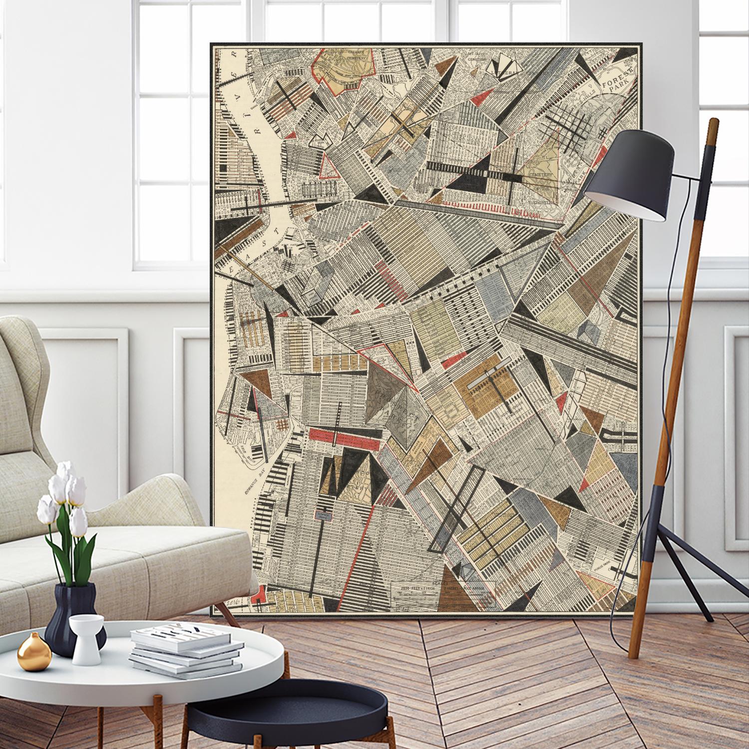 Modern Map of Brooklyn by Nikki Galapon on GIANT ART - maps & flags