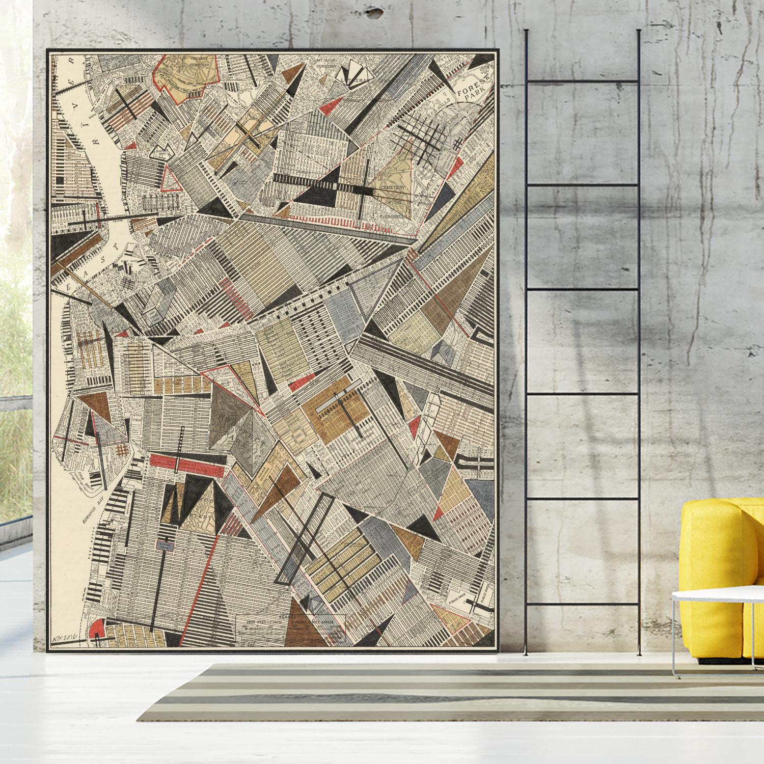 Modern Map of Brooklyn by Nikki Galapon on GIANT ART - maps & flags