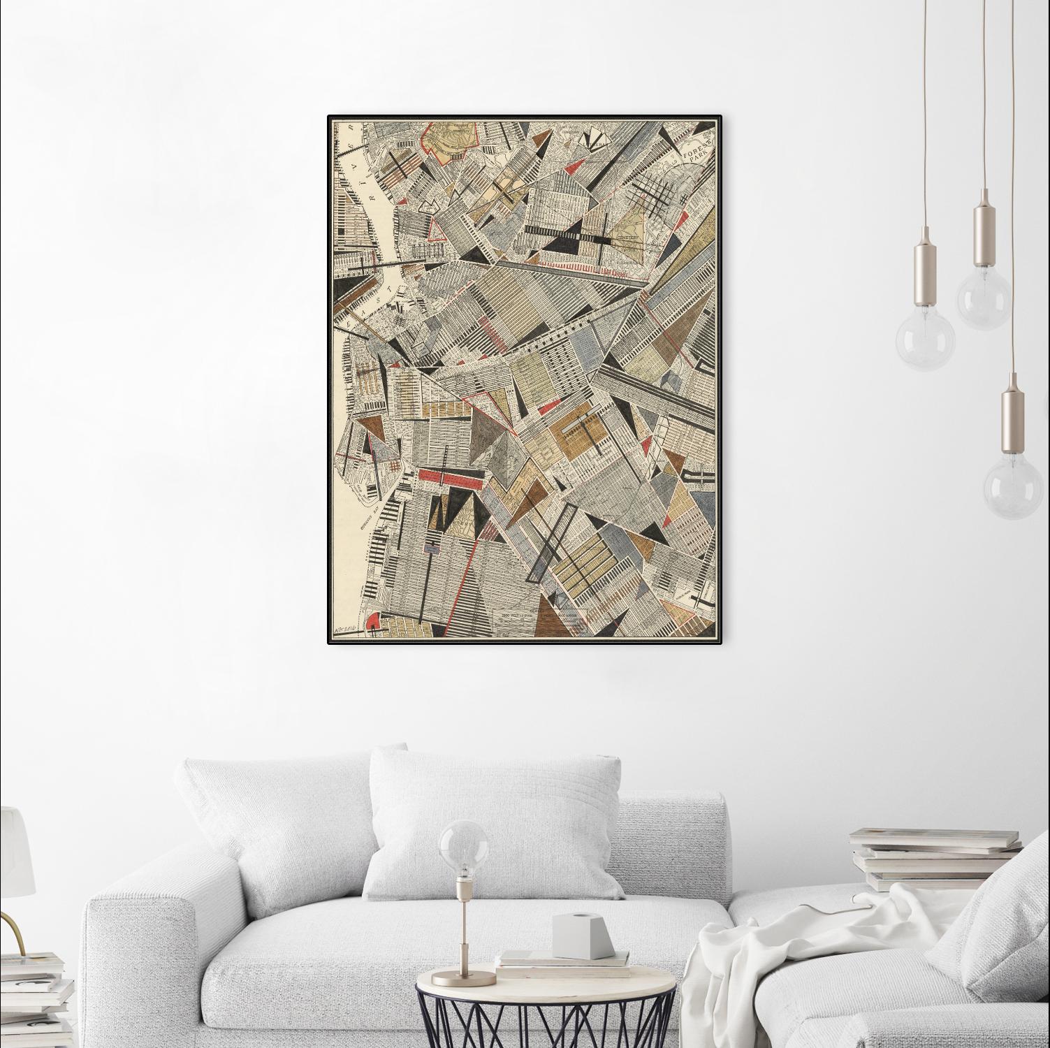 Modern Map of Brooklyn by Nikki Galapon on GIANT ART - maps & flags