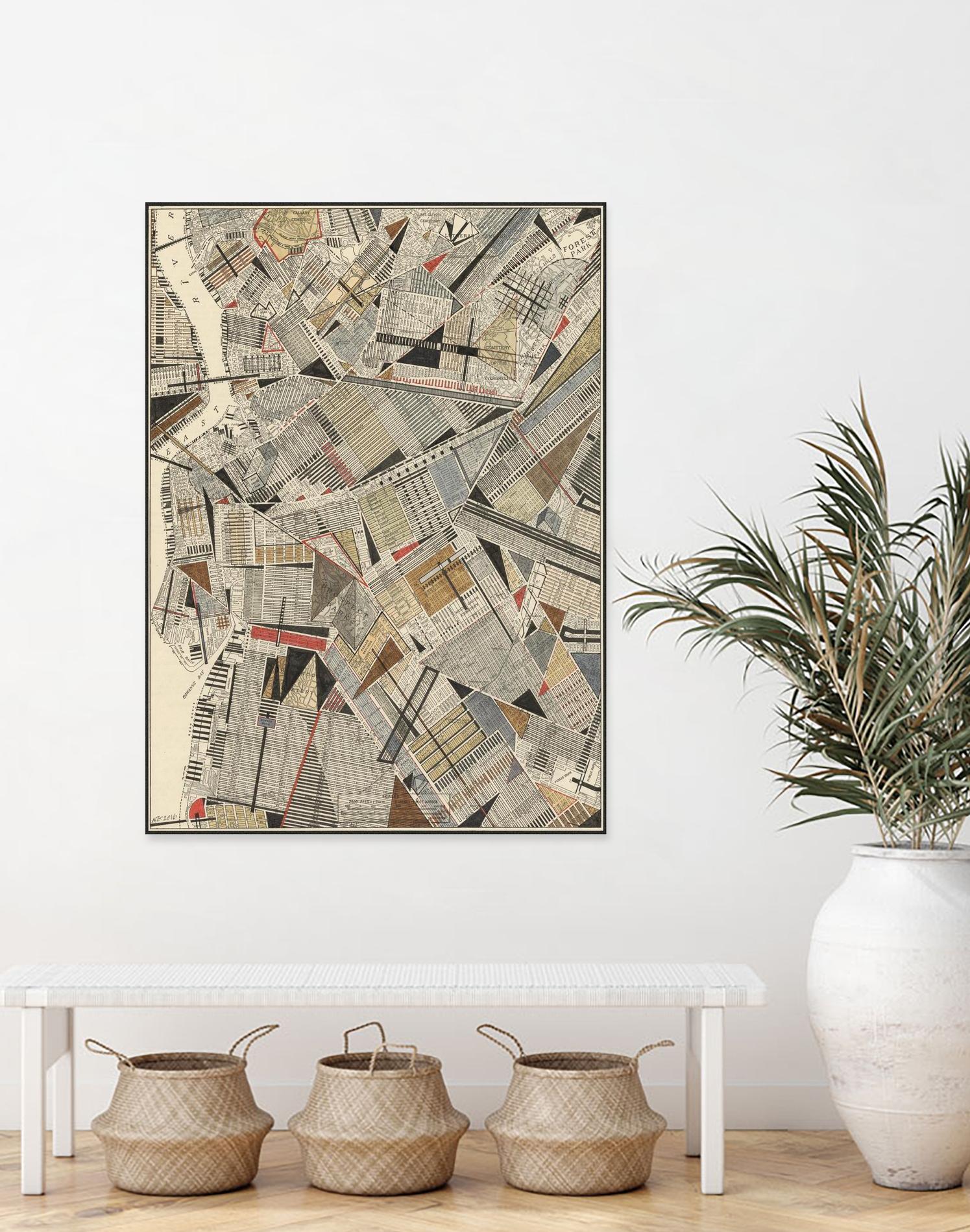 Modern Map of Brooklyn by Nikki Galapon on GIANT ART - maps & flags