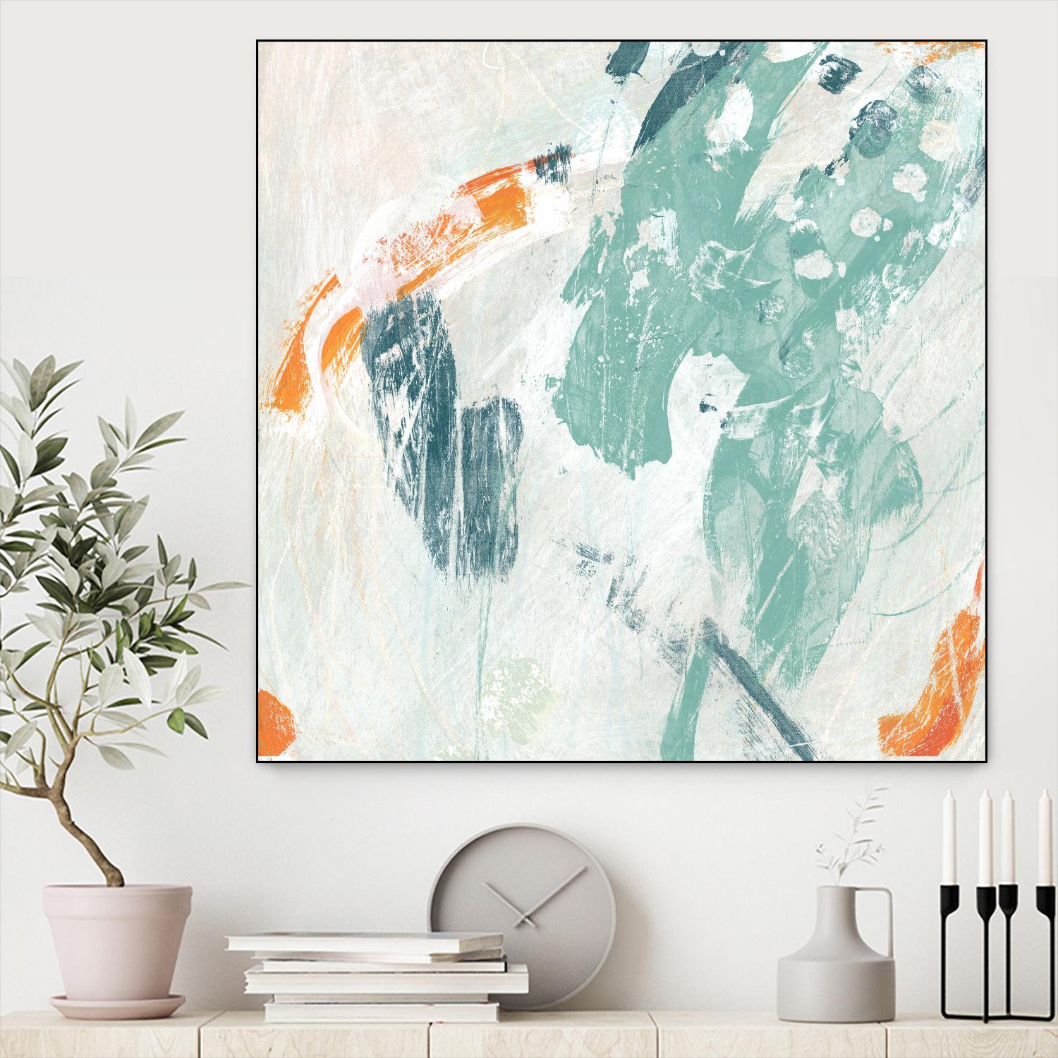 Current Synergy I by June Erica Vess on GIANT ART - green abstract