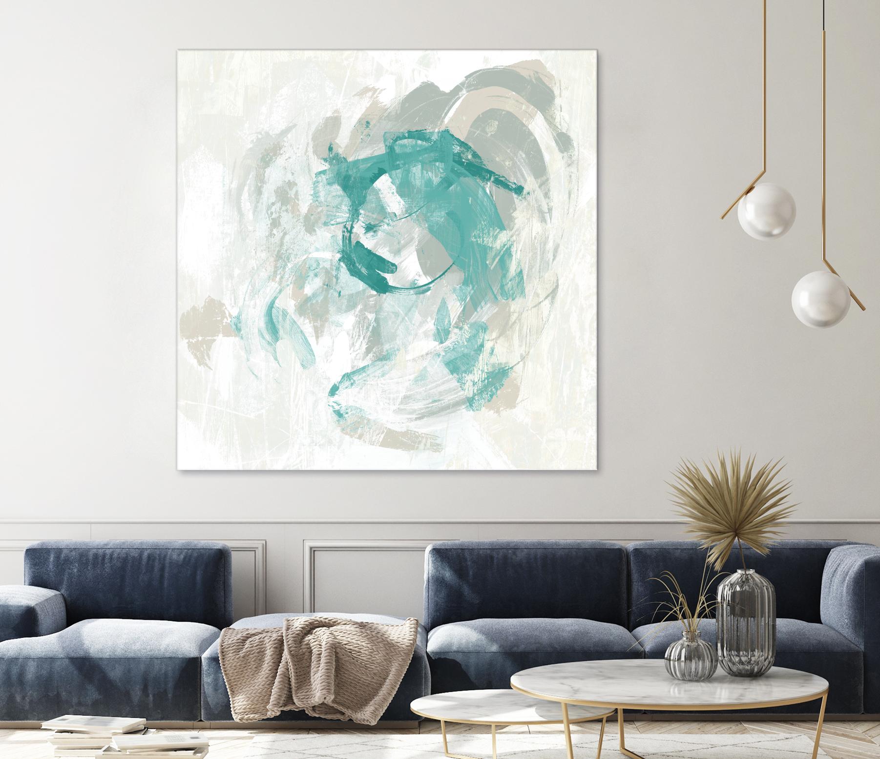 Teal Fog I by June Erica Vess on GIANT ART - green abstract