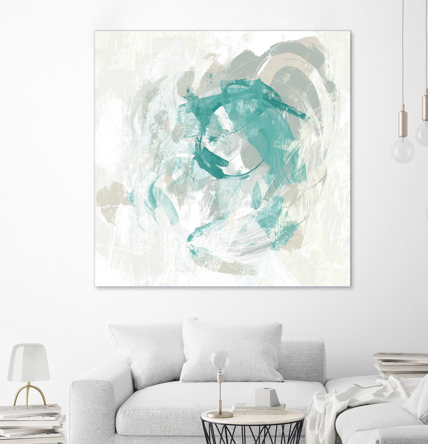 Teal Fog I by June Erica Vess on GIANT ART - green abstract