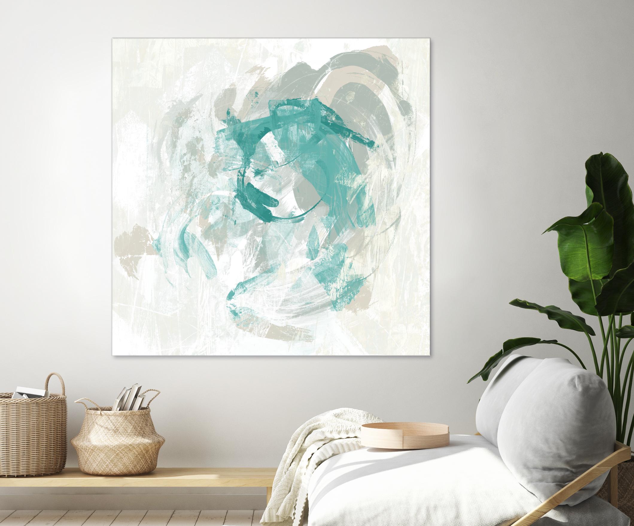 Teal Fog I by June Erica Vess on GIANT ART - green abstract