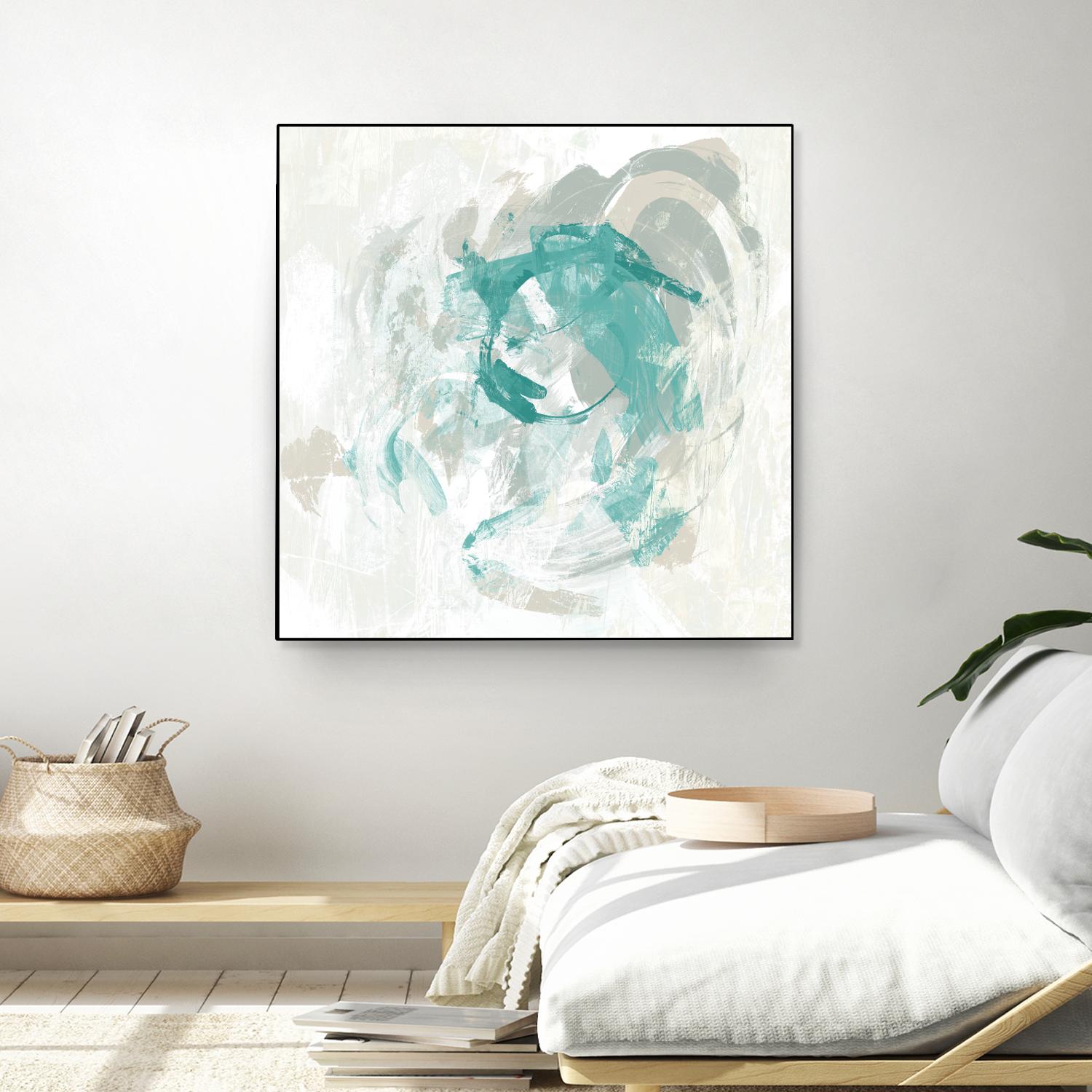 Teal Fog I by June Erica Vess on GIANT ART - green abstract