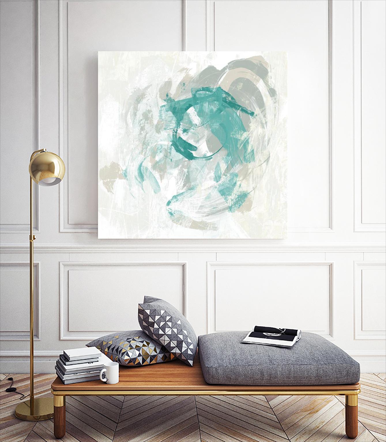 Teal Fog I by June Erica Vess on GIANT ART - green abstract