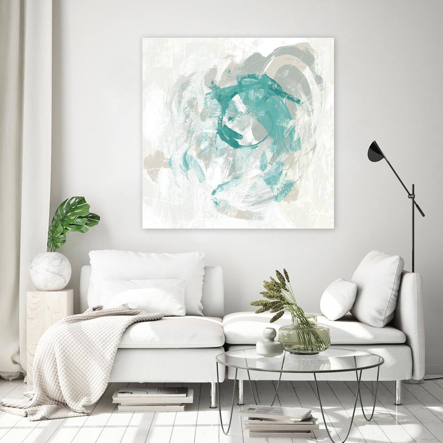 Teal Fog I by June Erica Vess on GIANT ART - green abstract
