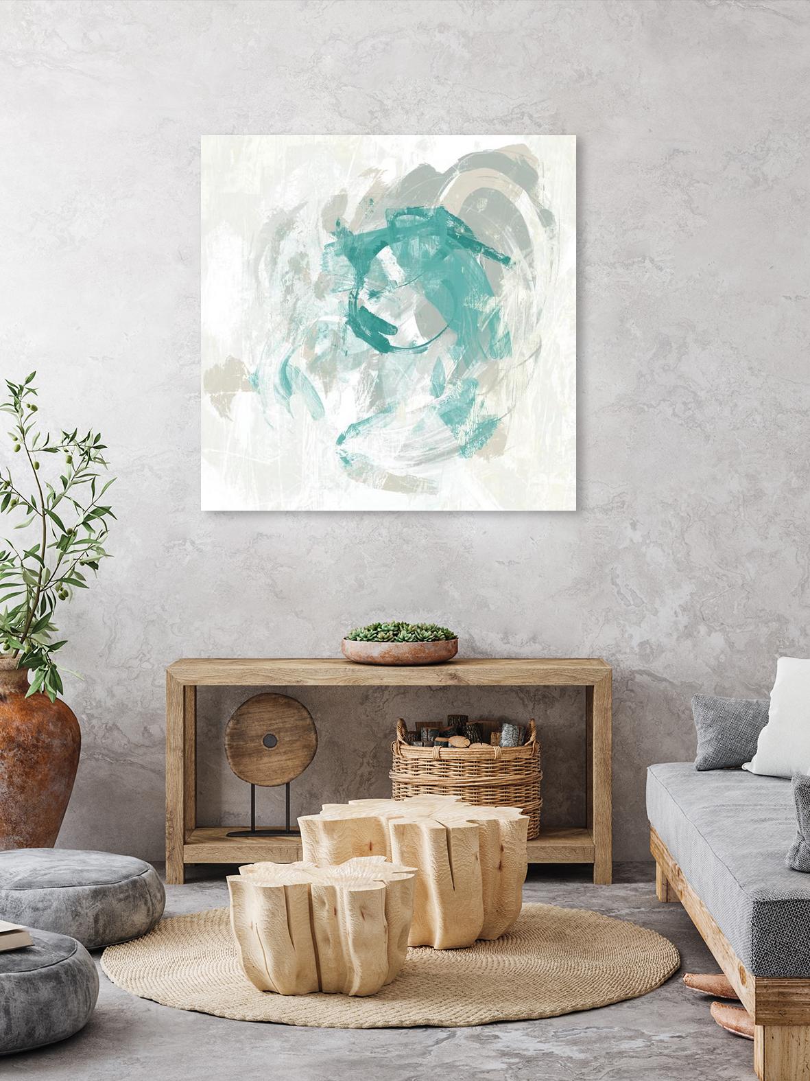 Teal Fog I by June Erica Vess on GIANT ART - green abstract