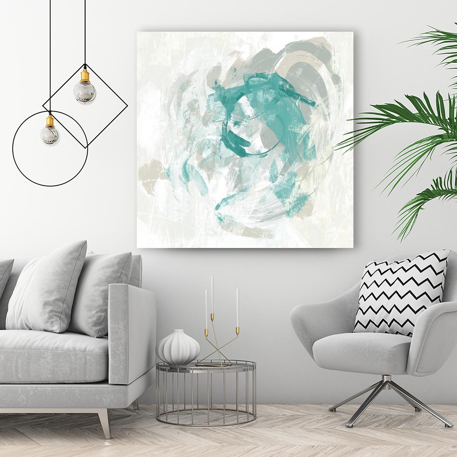 Teal Fog I by June Erica Vess on GIANT ART - green abstract