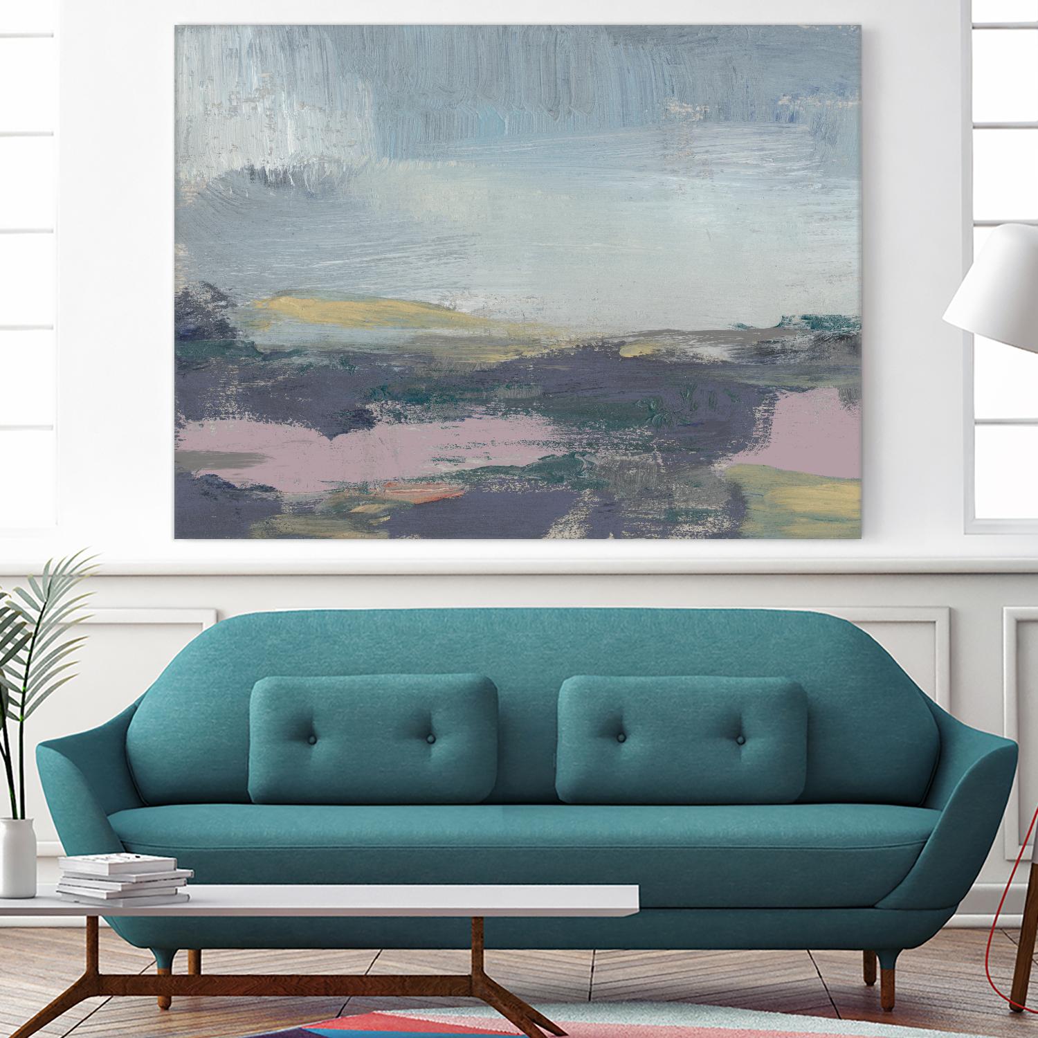 Pretty Horizon I by Jennifer Goldberger on GIANT ART - pink sea scene