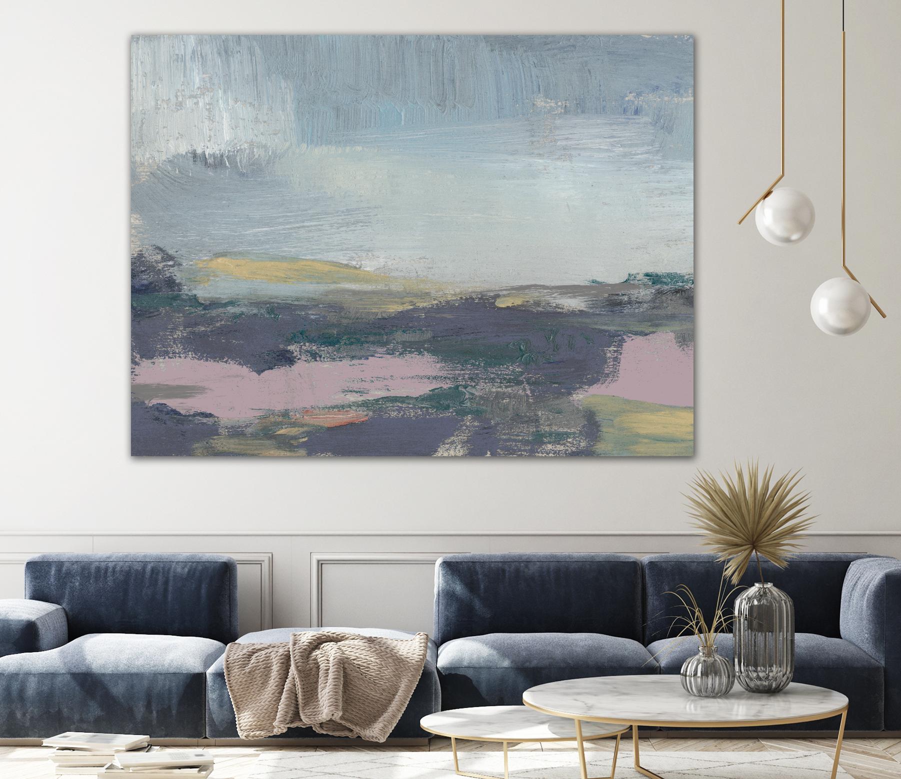 Pretty Horizon I by Jennifer Goldberger on GIANT ART - pink sea scene