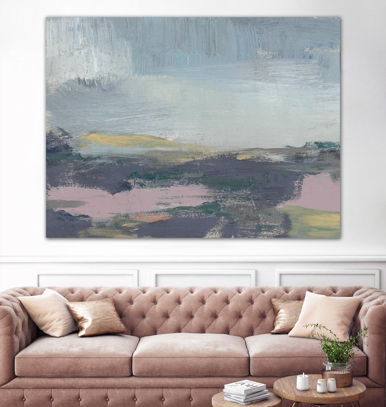 Pretty Horizon I by Jennifer Goldberger on GIANT ART - pink sea scene
